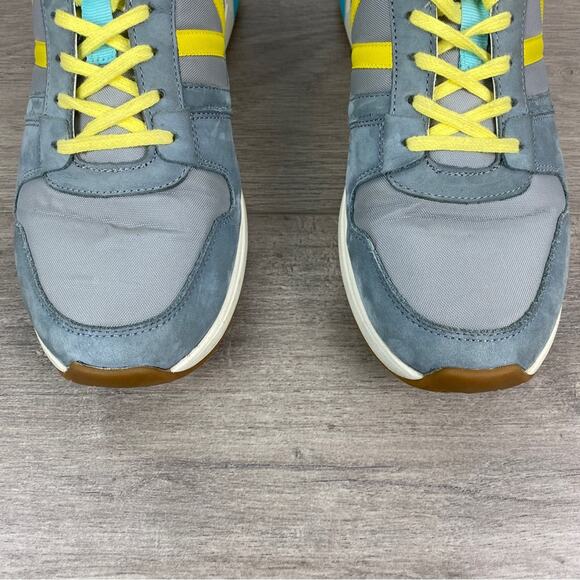 Vionic Gray With Yellow&Blue Detail Retro Vibe Rechelle Sneakers Sz.8 - Picture 4 of 15